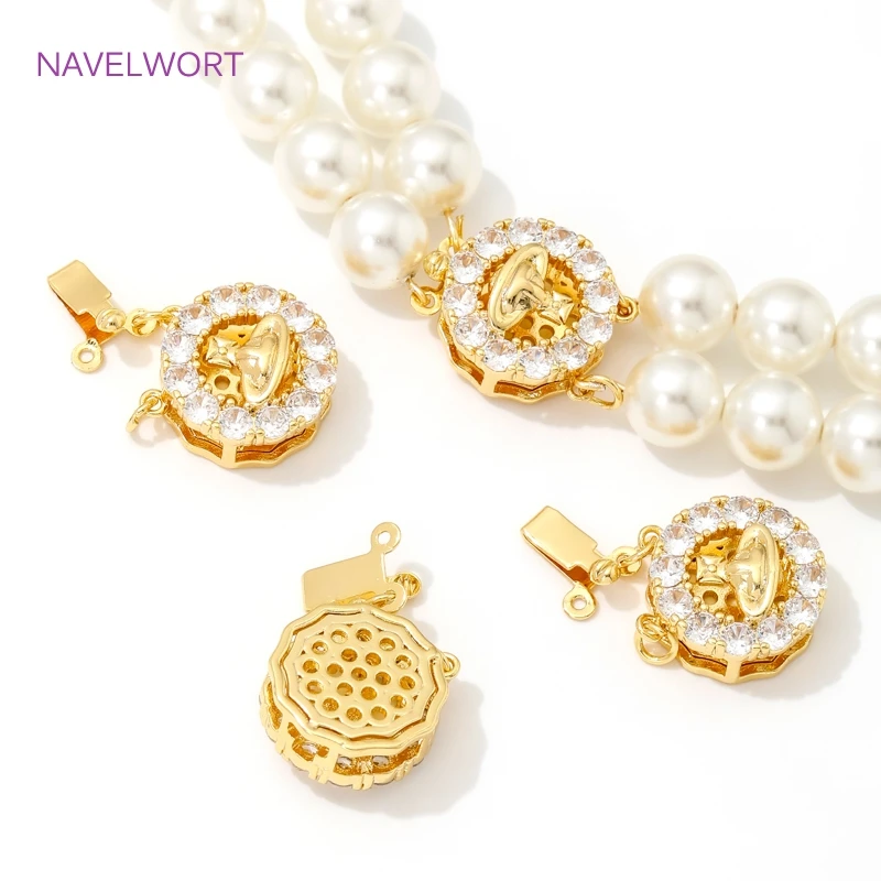 18K صندوق مطلي بالذهب مشابك أمان للمجوهرات ، اكسسوارات للأساور ، موصلات للمجوهرات ، اكسسوارات صنع المجوهرات ذاتية الصنع