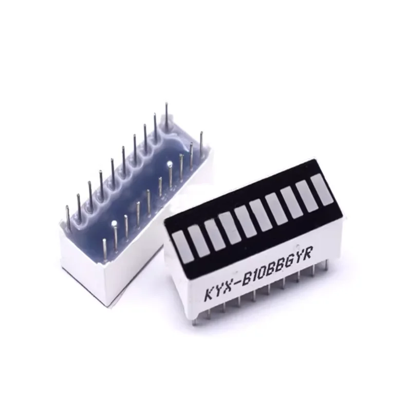 5 Stück LED 10-Segment-Farbstreifen-Röhre, digitale Röhre / 10-Segment-rote vierfarbige flache Leuchtröhre: 2 rot, 3 gelb, 4 grün