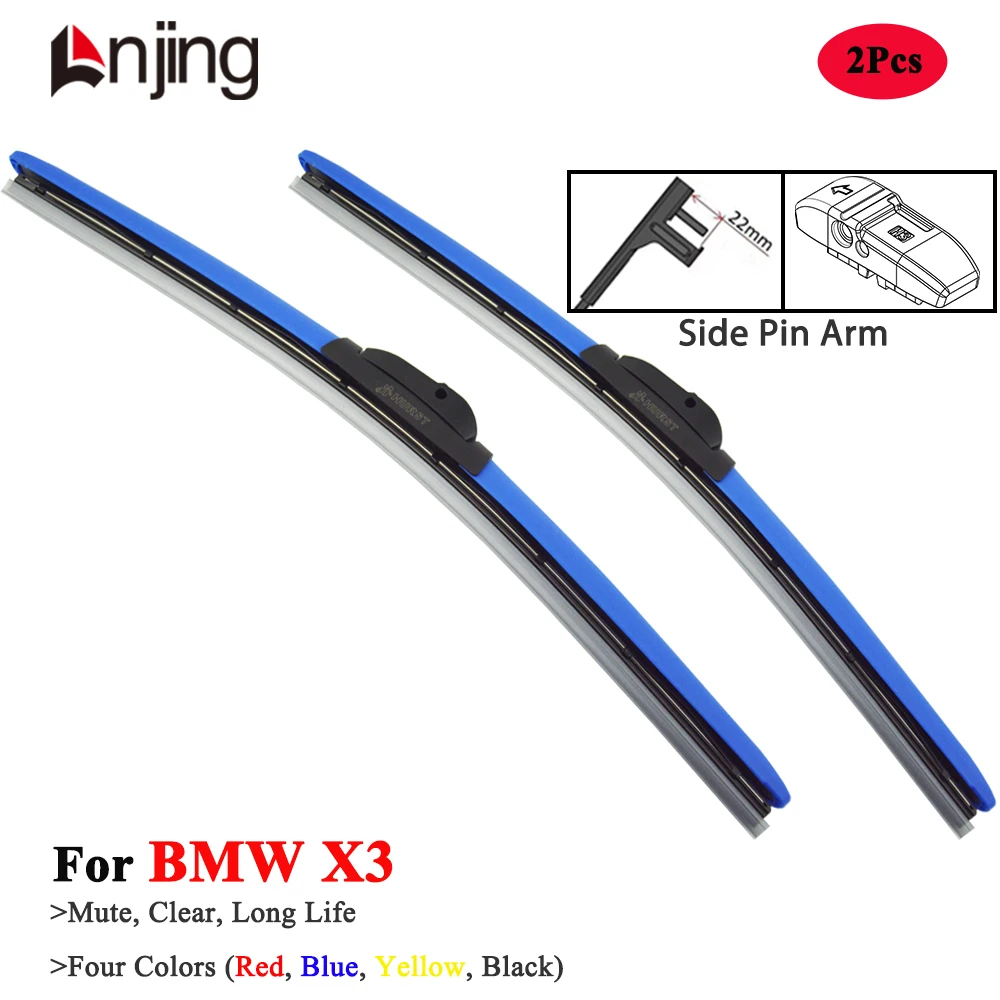 

LNJING Colorful Wiper Blades For BMW X3 X3M E83 F25 F97 G01 25I 30I M40I 2003 2007 2010 2011 2017 2019 2023 2024 Car Accessories