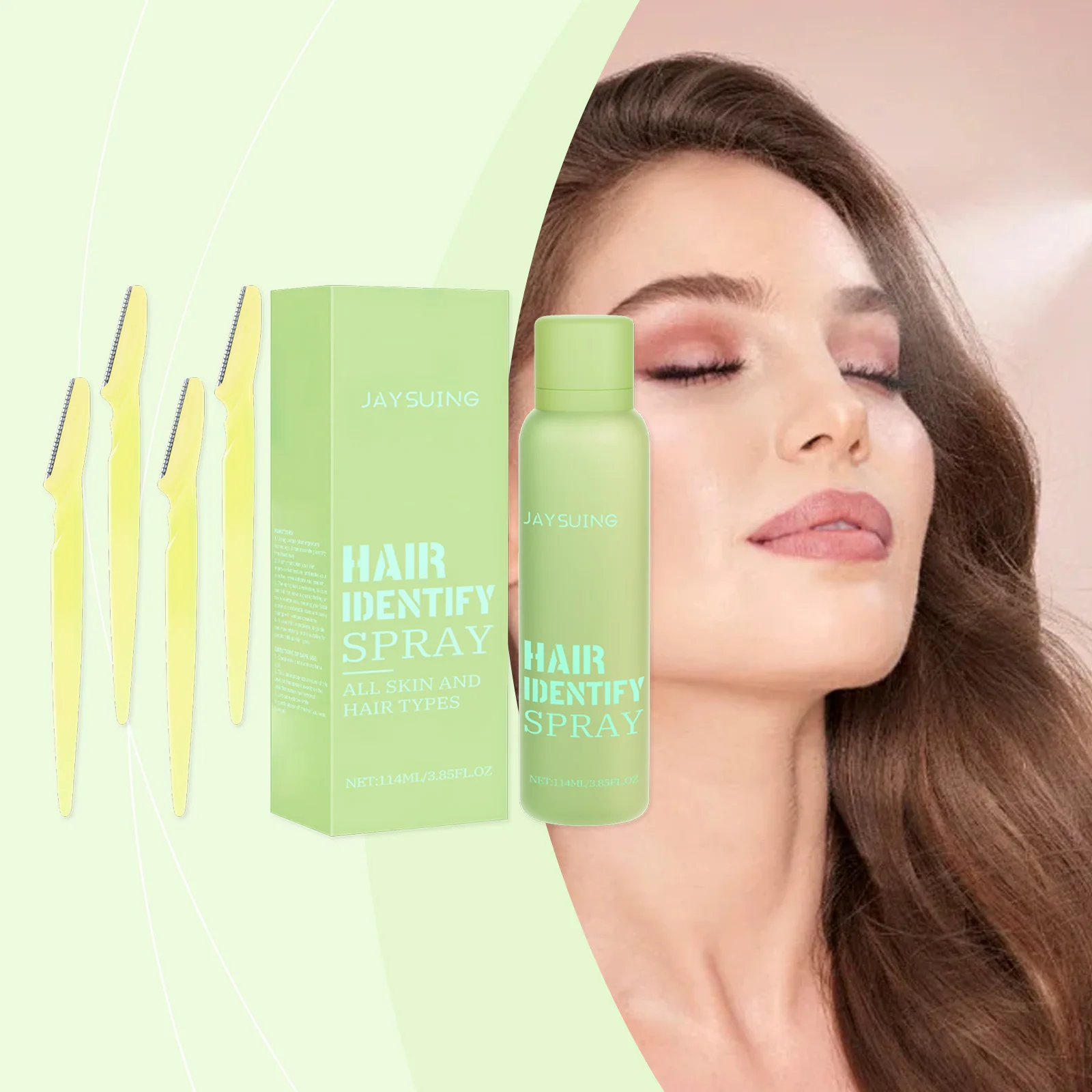 بخاخ معرف الشعر لحلاقة الوجه Dermaplaning مع ماكينة حلاقة مهدئة لإزالة الشعر بدون ألم كريم إزالة الشعر الدائم