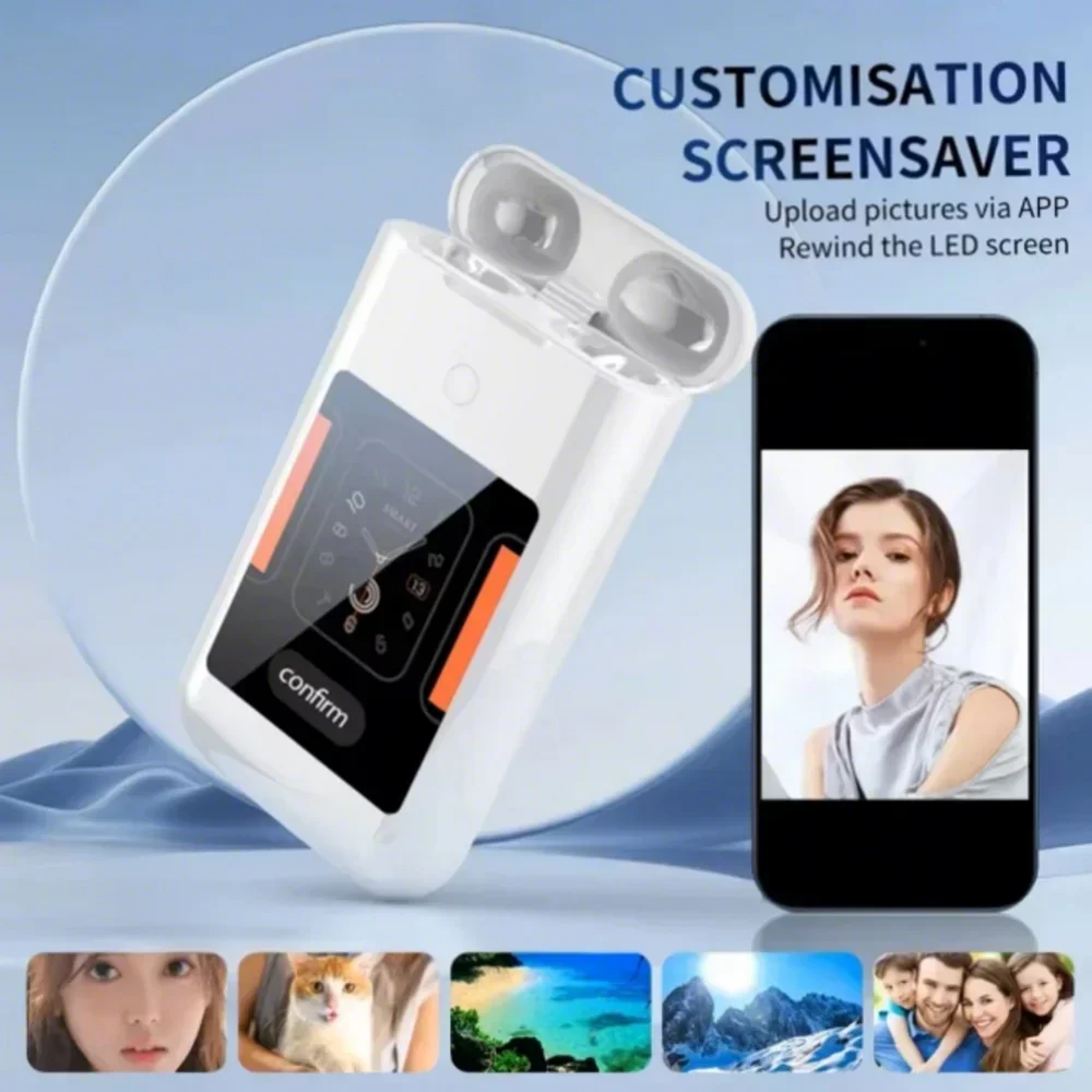 Multiple Function In Ear Bluetooth Wireless Earphone Charging Case With 2.8" Touch Screen Power Bank Headphone Music Game