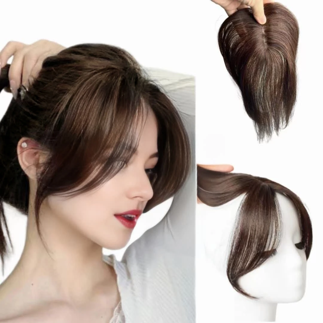 الجزء الأوسط من الشعر البشري مع عدم وجود الانفجارات كليب في قطع الشعر وصلات شعر كاذبة للنساء ترقق الشعر 10 بوصة