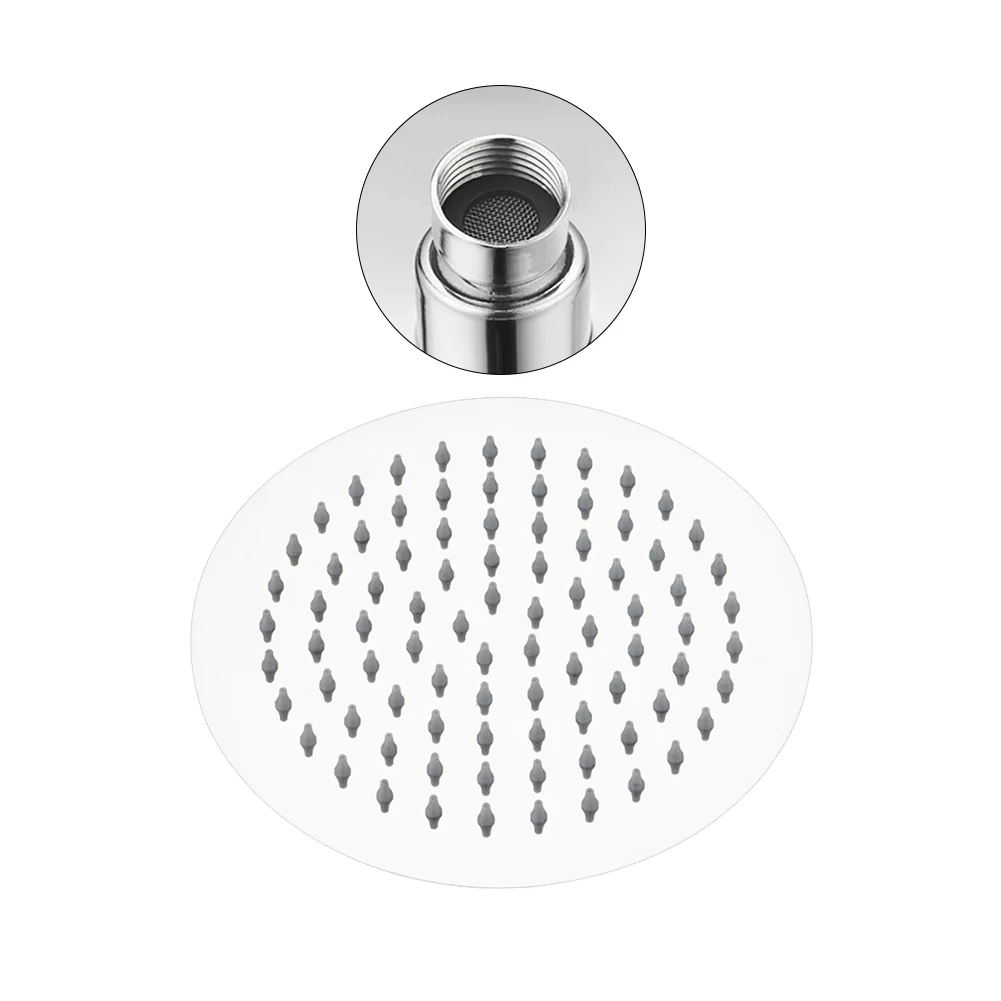 20cm Replacement Parts Round With Anti Limescale Nozzles Rain Shower Head Swivelling Stainless Steel Home Toilet Easy Install