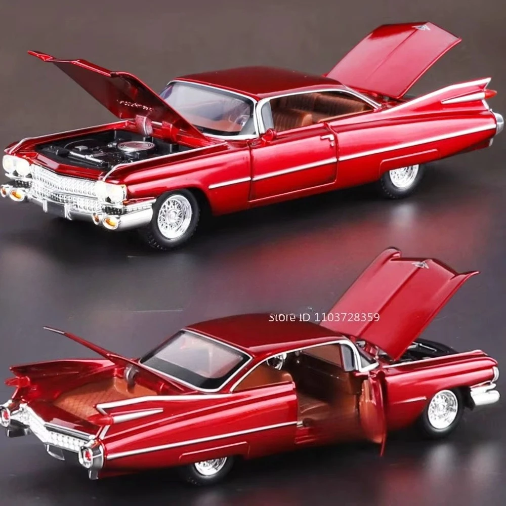 1:32 Eldorado Biarritz Charger 1970 Car Toy Models Alloy Diecast Vehicle Toys Sound Light Doors Opened Pull Back for Kid Gifts