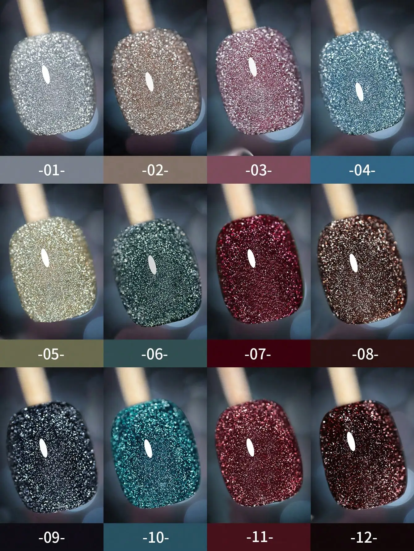15 ml 12 kleuren reflecterende disco diamanten gel nagellak met de holografische glitter diamantcollectie gel nagellak