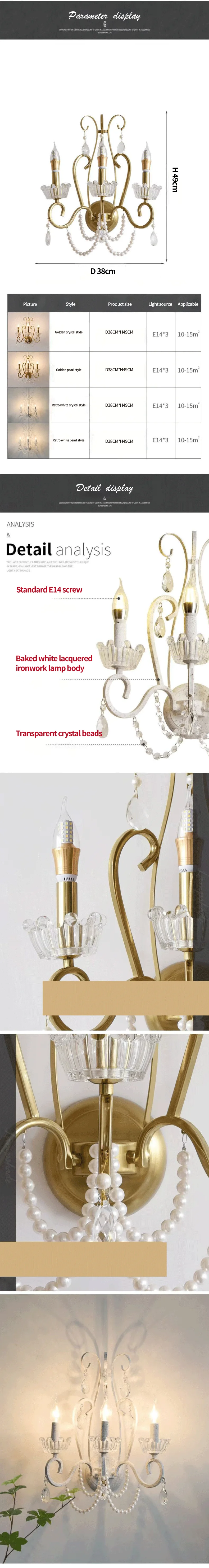 American Retro E14 LED Chandelier Pastoral White Metal