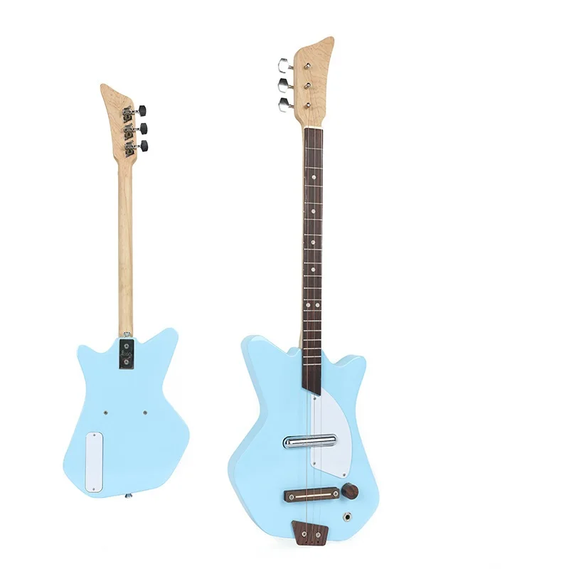 30 Inch 3 String Electric Guitar, Maple Back Side Guitar for Student Practice