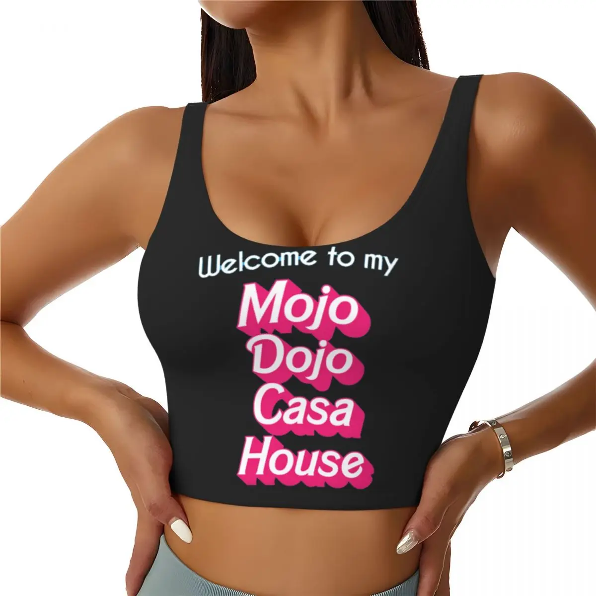 

Custom Mojo Dojo Casa House Women Sports Bras High Impact Vest Gym Workout Yoga Crop Tank Top