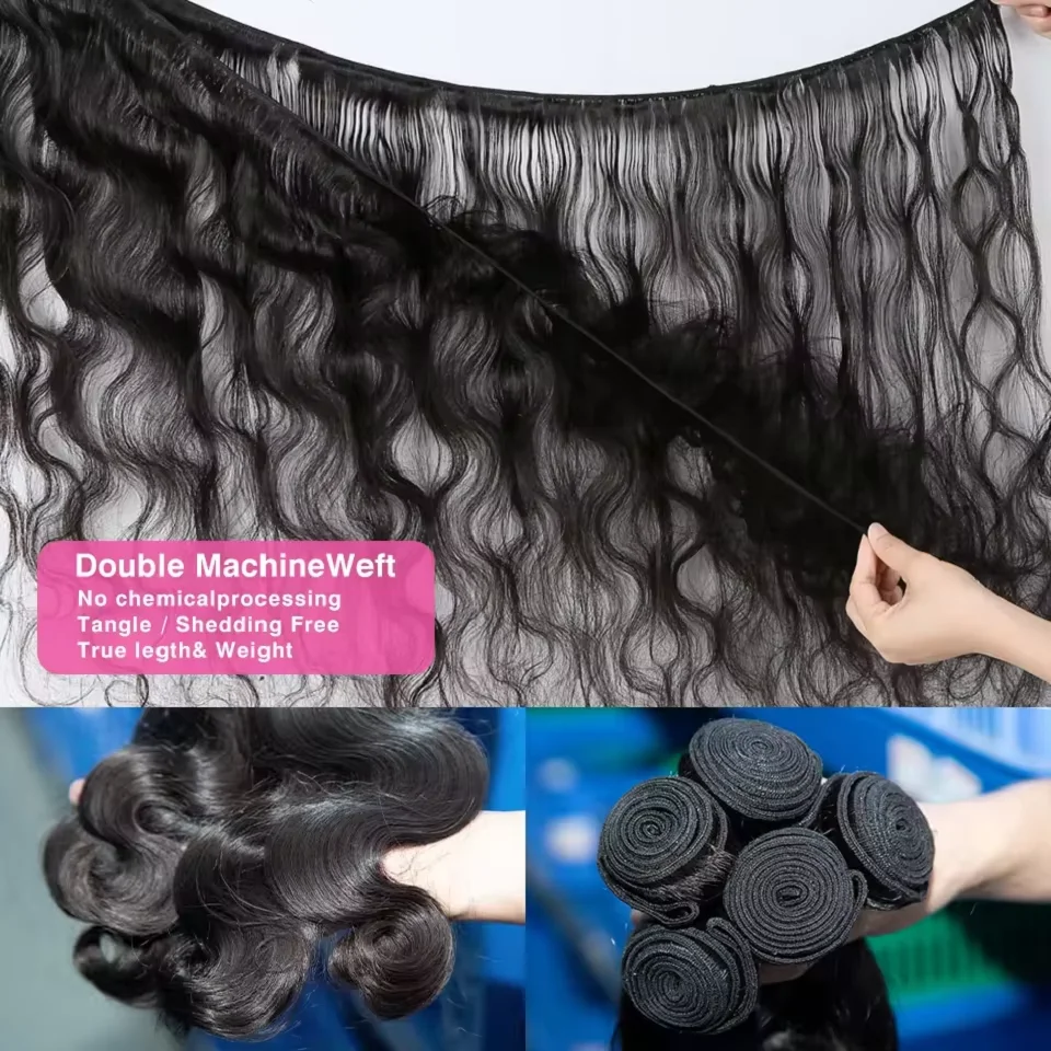 16A الجسم موجة حزم الشعر البشري 30 34 بوصة الخام غير المجهزة شعر مستعار بشري 4/5/6 حزم لحمة مزدوجة السائبة تجديل الشعر