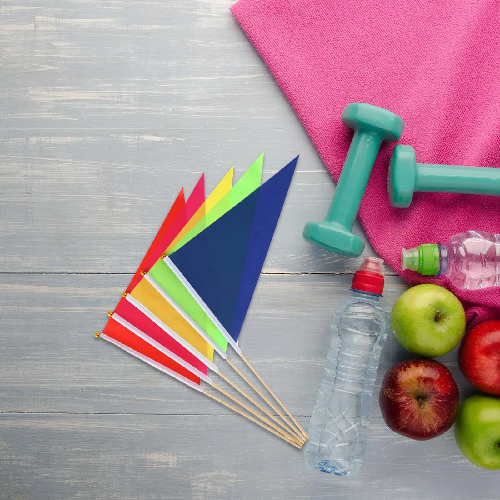 10Pcs Marker Flags Construction Yard Markers Sturdy Bamboo Garden Flags Bright Color Lawn Sprinkler Irrigation Dog Training