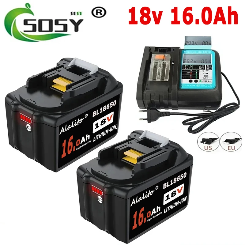 

2024 Upgrade Rechargeable 18V 16000mAh Li-Ion Battery For Makita BL1830 BL1815 BL1860 BL1840 Replacement Power Tool Battery