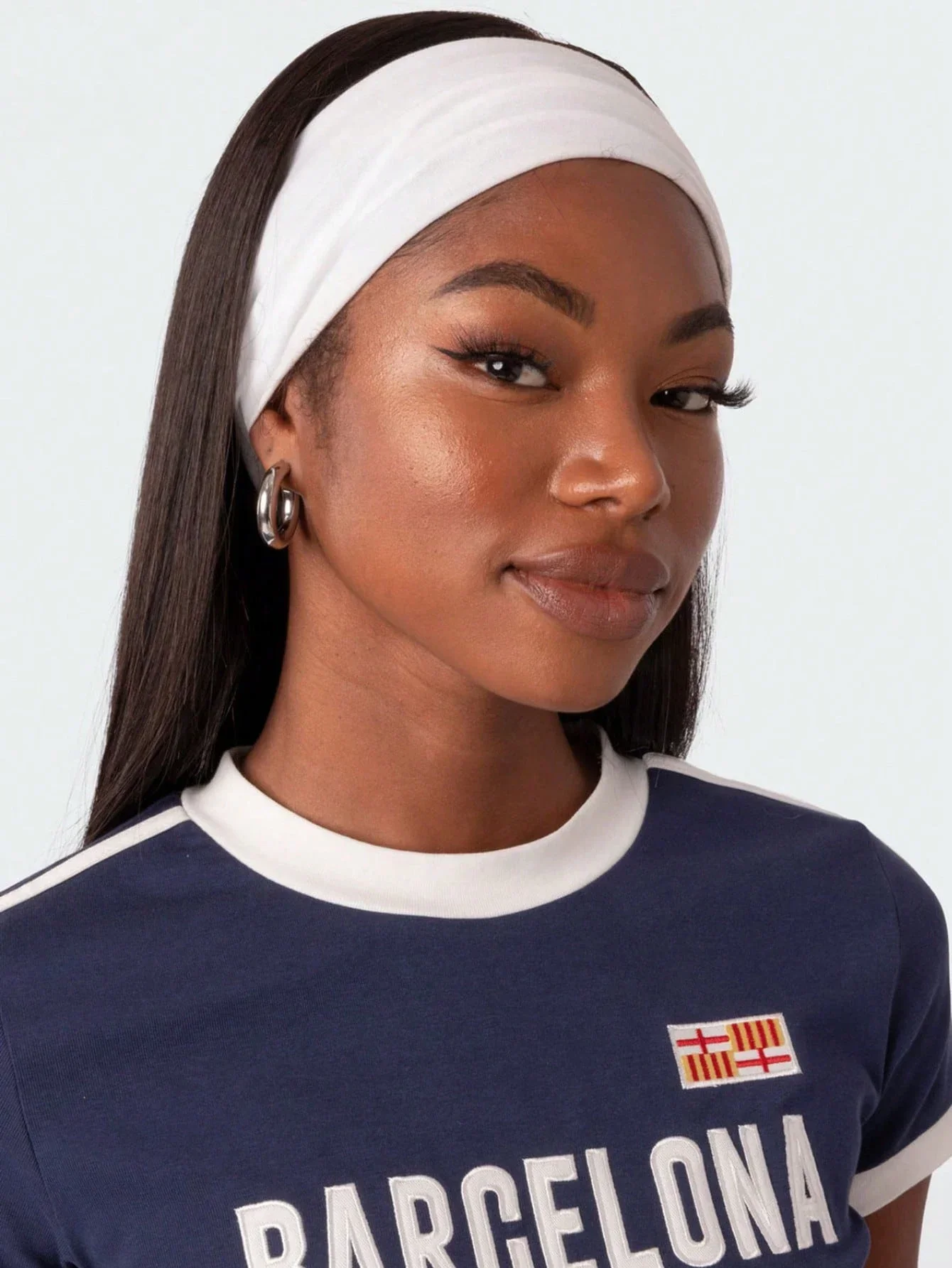 

White Bohemian Sports Yoga Headband Moisture Wicking Stretchy Soft Headwrap For Women Men Running Fitness Daily Wear