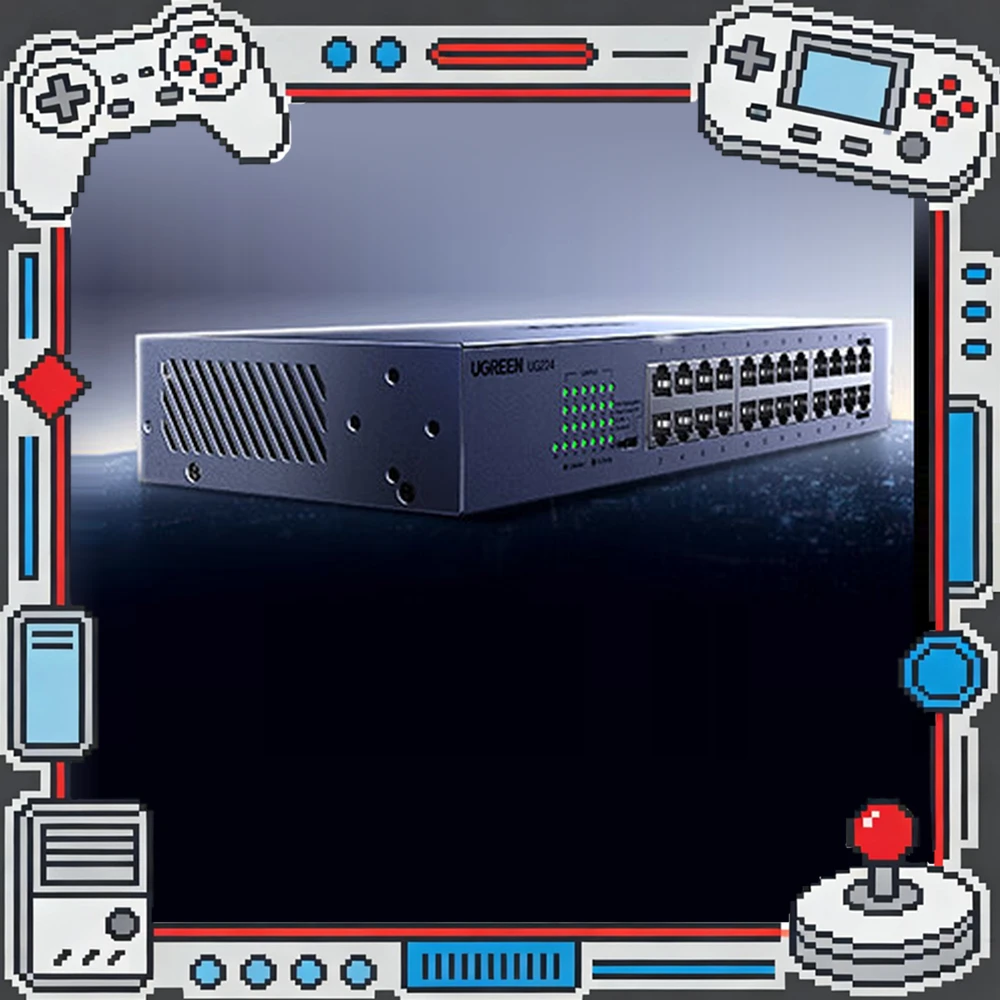 UGREEN 35374 Gigabit Ethernet Switch CM740 24 Ports VLAN Isolation Static Link Aggregation Metal Case 19in Rack Mount