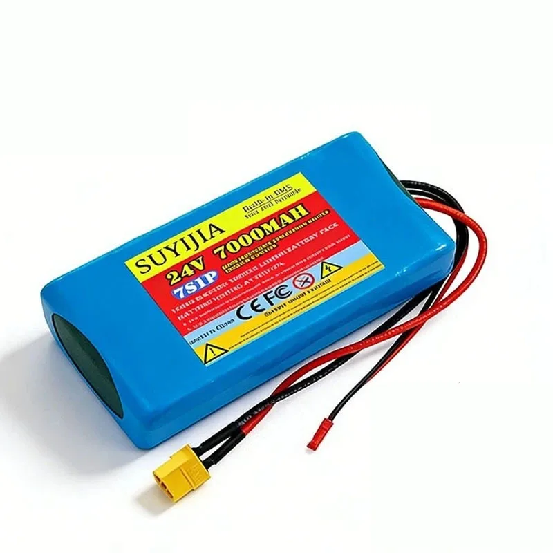 7S1P 7000mAh 24V 18650 Lithium-ion Battery Pack for Scooters 25.2V Built-in BMS+29.4V Charger Replace Battery