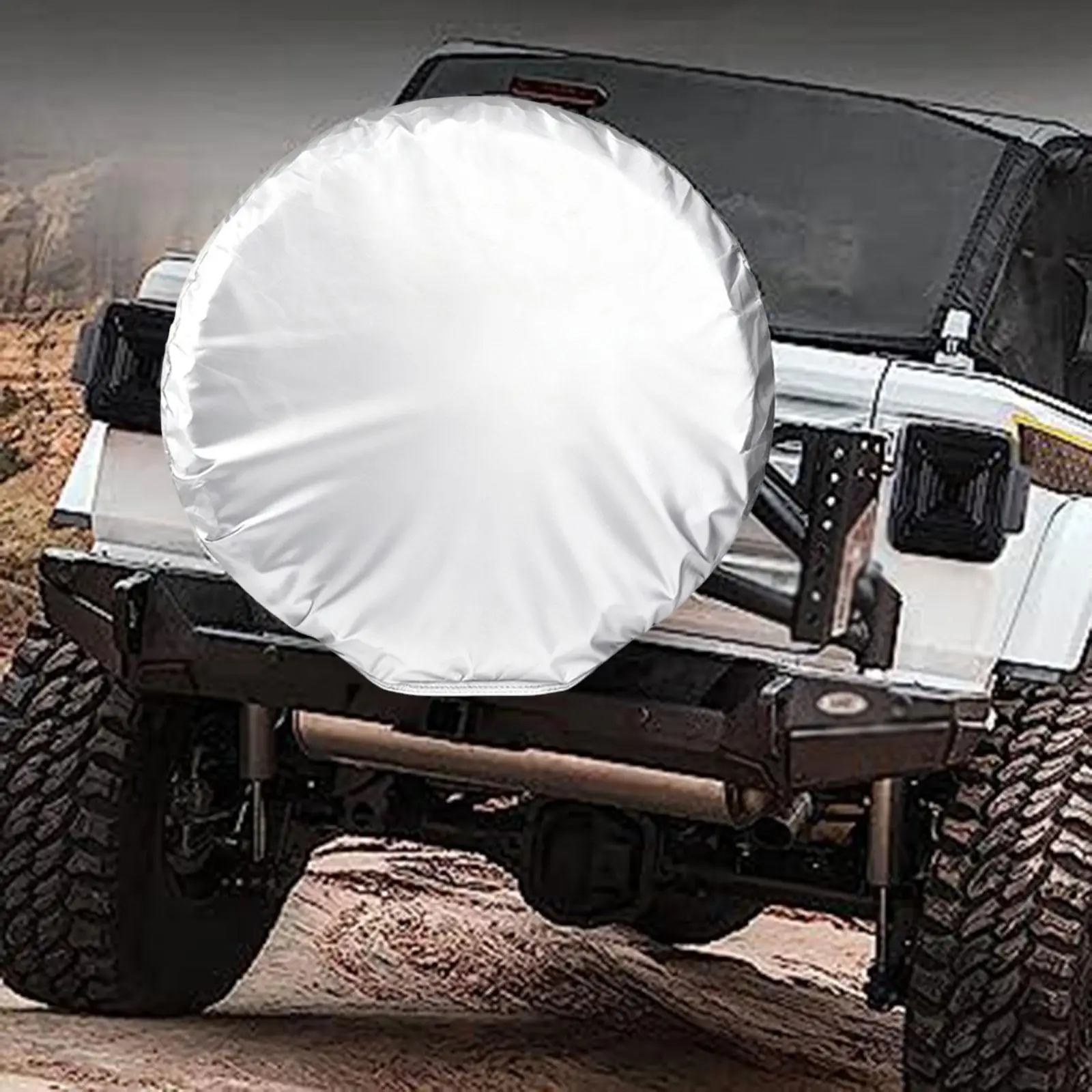 

Серебристый полиэстеровый чехол для запасного колеса, универсальный, всепогодный, защита колес для автомобиля, грузовика, автофургона