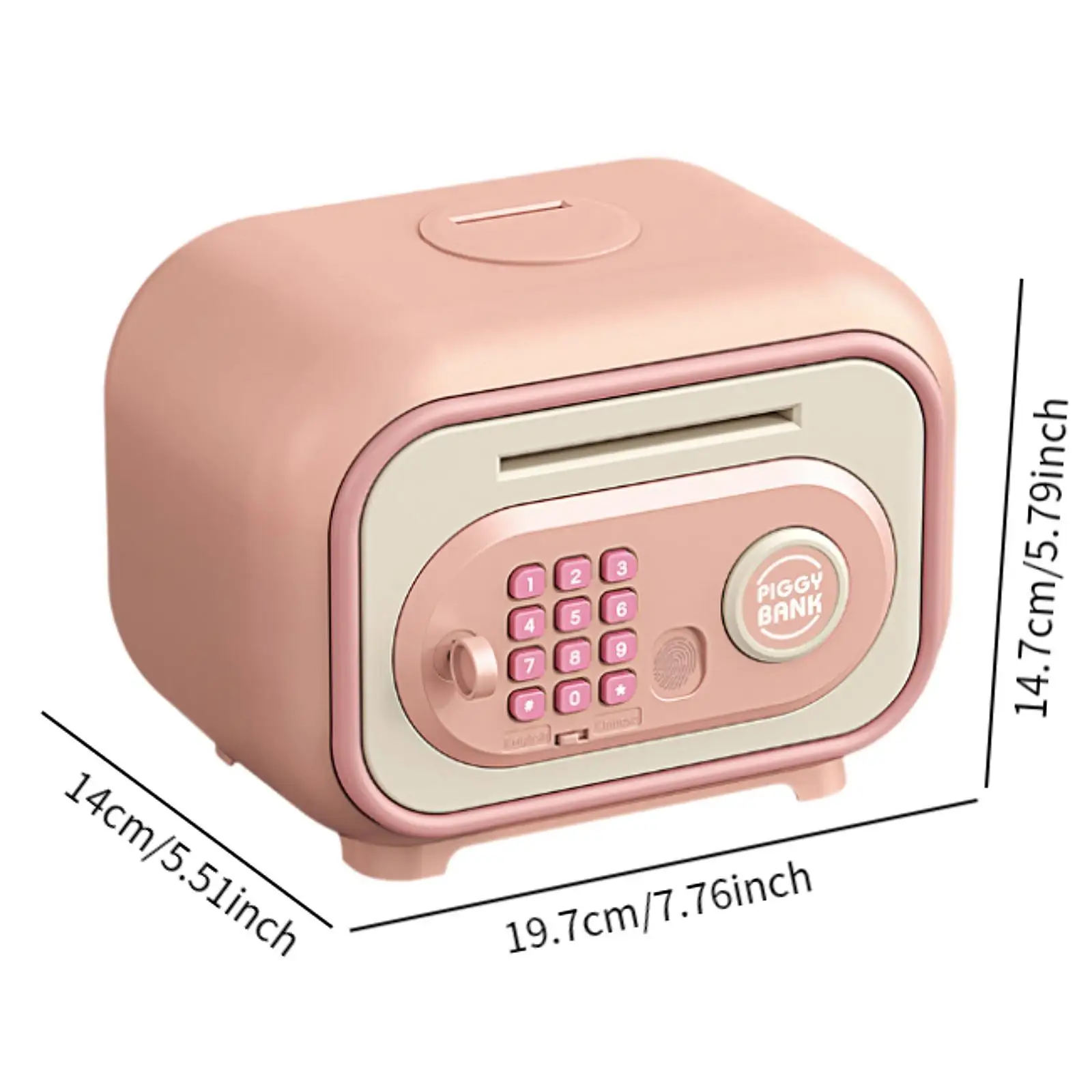 Electronic Piggy Banks Saving Money Automatic Roll Double Mode Fingerprint Password for Kids Children Age 3-8 Years Girls Boys