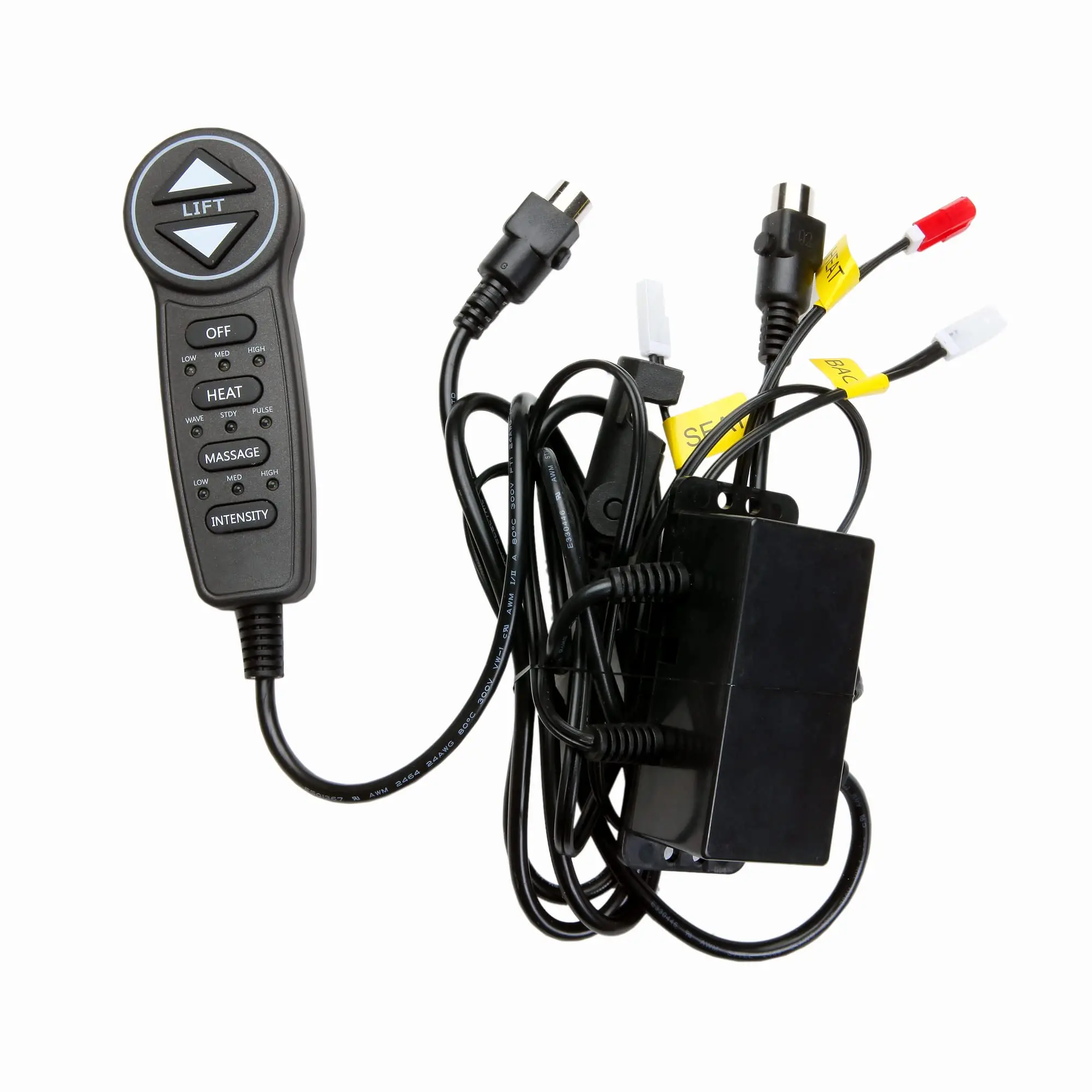 6 Button 5 Pin Handset Remote Control MLSK55-A1 with USB Heat and Massage for Power Recliner Lift Chair Electric Sofa