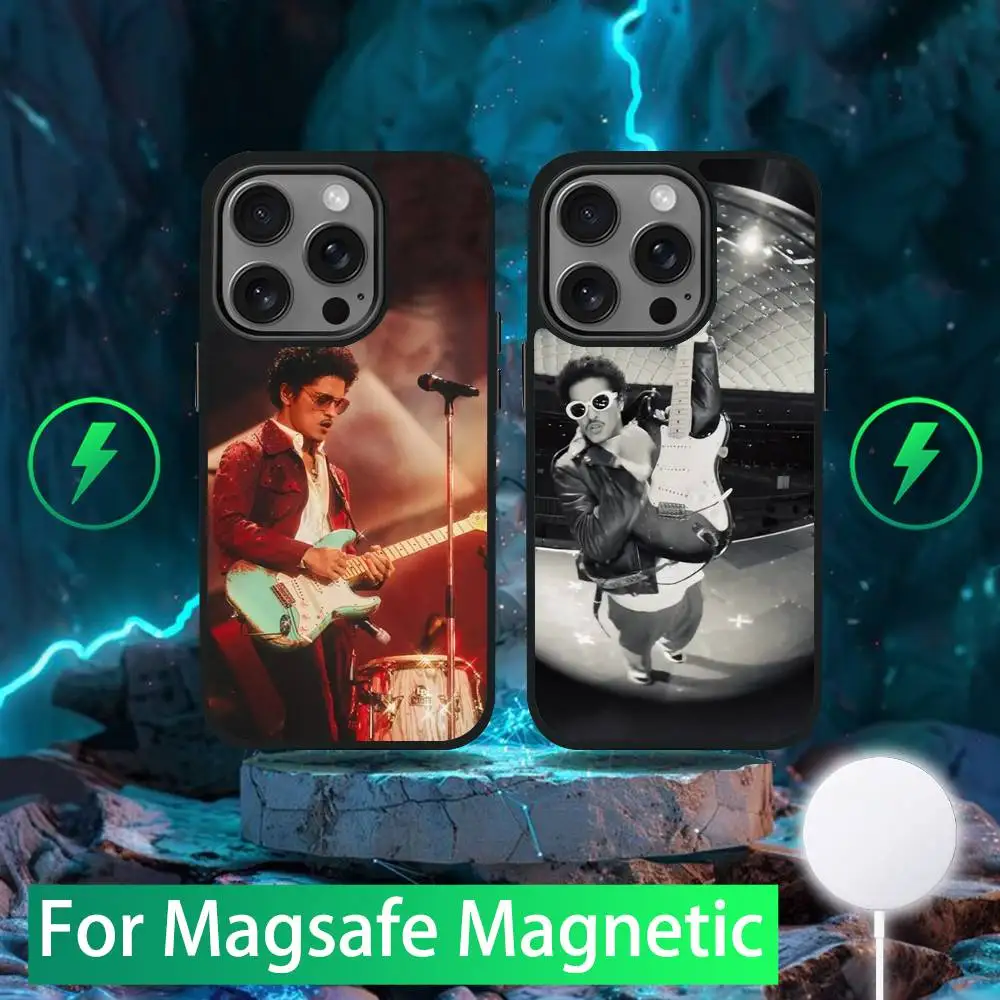 

Bruno Mars Phone Case For iPhone 16,15,14,13,12,11,Pro,Max,Plus,Mini,SE New Magsafe Magnetic Wireless Charging