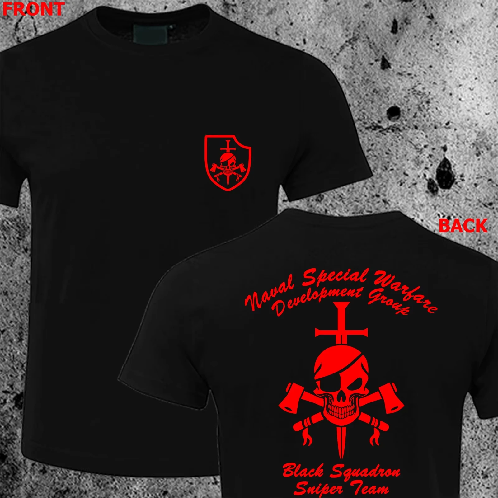 Camiseta Masculina Casual Nova 100% Algodão Gola Redonda Manga Curta SEAL Team Six Black Squadron DEVGRU NSWDG Força Especial Sniper 2026
