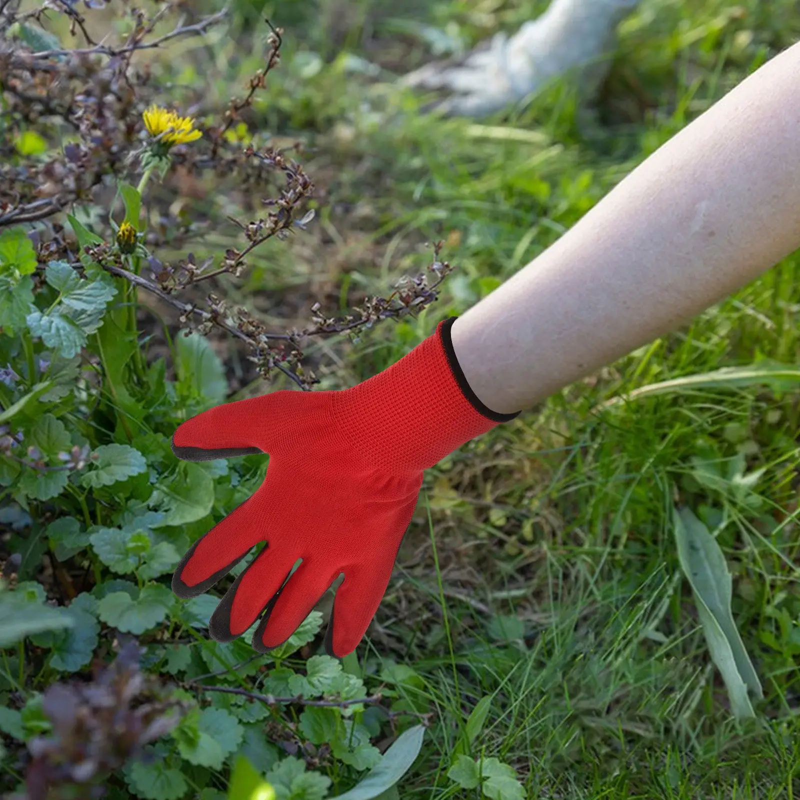 3Pairs Garden Gloves Nitrile Coated Rubber Heavy Duty Breathable Work Gloves for Yard Landscaping Weeding Gardening