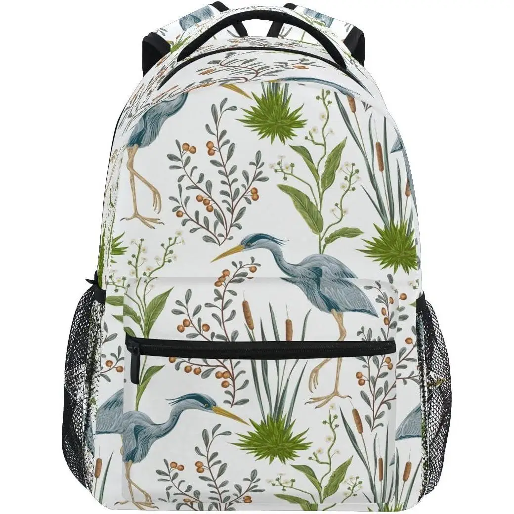 

Bird Swamp Plants Backpack School Bag Travel Daypack for Boys Girls Laptop Backpack Back To School