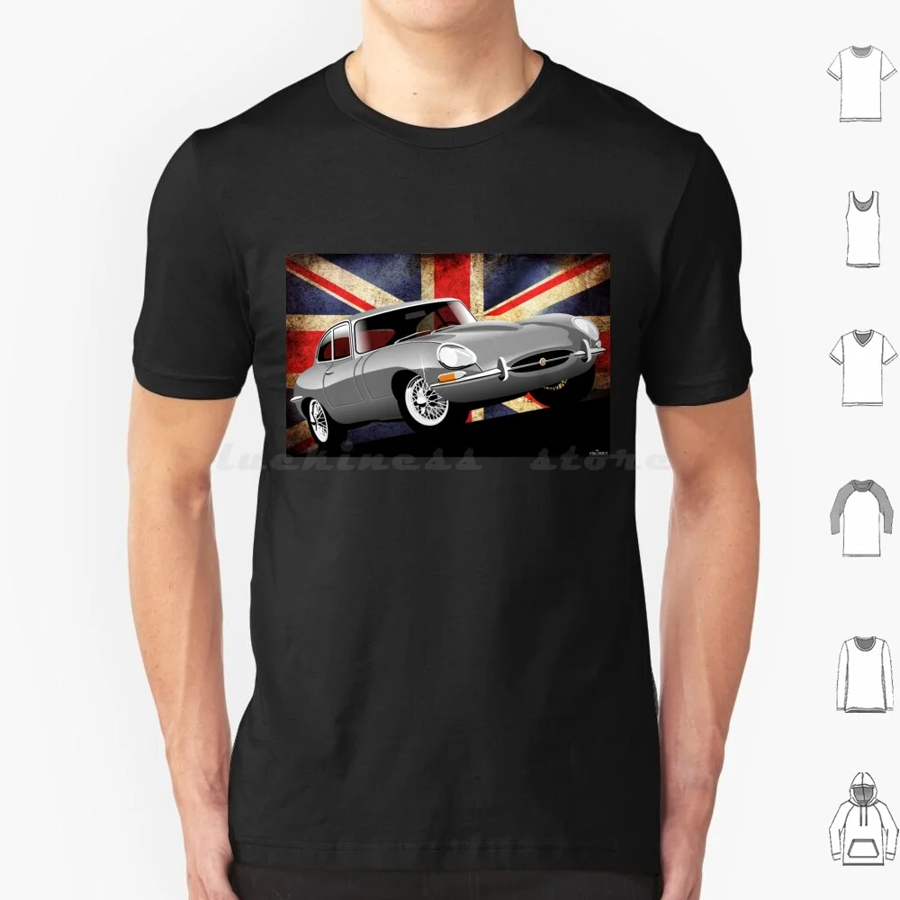 E-Type Series 1 Coupe-Silver T Shirt Men Women Kids 6xl E Type Fixed Head Coupe Fhc Series 1 Racing Green Jag Union Jack Flag