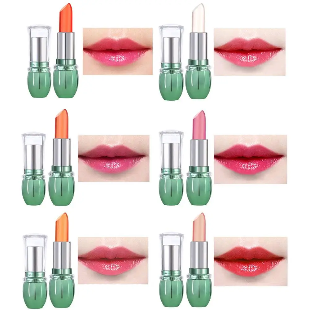 Lápiz labial que cambia de Color, Gel de Aloe Vera, hidratante duradera, no se decolora fácilmente, brillo de labios, taza antiadherente impermeable, bálsamo labial, cuidado de labios