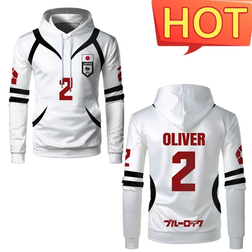 Imagen 2 del producto Sudadera con capucha de uniformes de Anime Blue Lock, sudadera SAE Oliver Aiku Ryusei Shido, camisetas deportivas transpirables Unisex, ropa con capucha para Cosplay