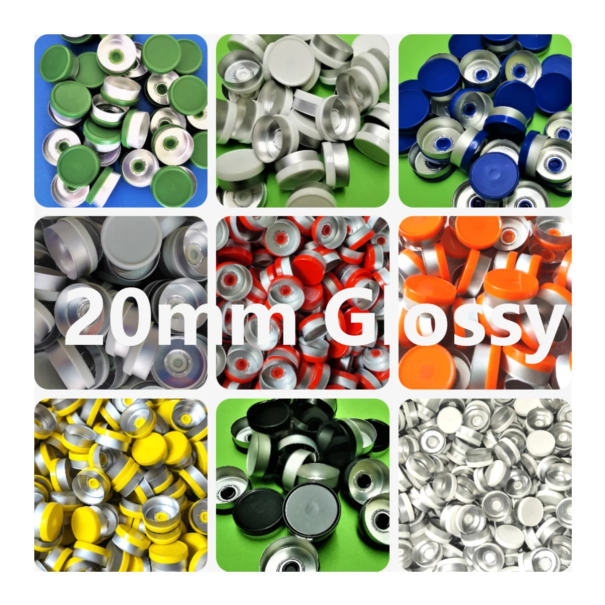 20mm Aluminium Plastic Cap,50pcs/lot! Colored Plastic Caps, Sealing Tear off Cap,Aluminium tops for crimp glass vial