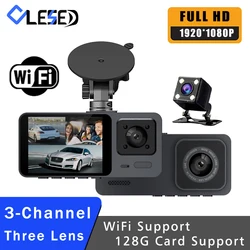 Wifi 3 canali Dash Cam Car DVR 1080P obiettivo della fotocamera Dashcam videoregistratore per veicoli Mini DVR Black Box monitoraggio del parcheggio