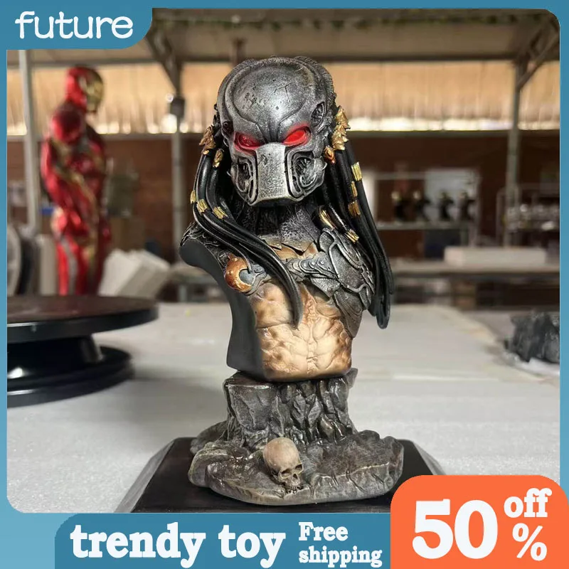 

Predator Figure Bust Resin Movie Character Sculpture Anime Collectible Model Resin Desktop Decorations Holiday Gifts Kids Toys