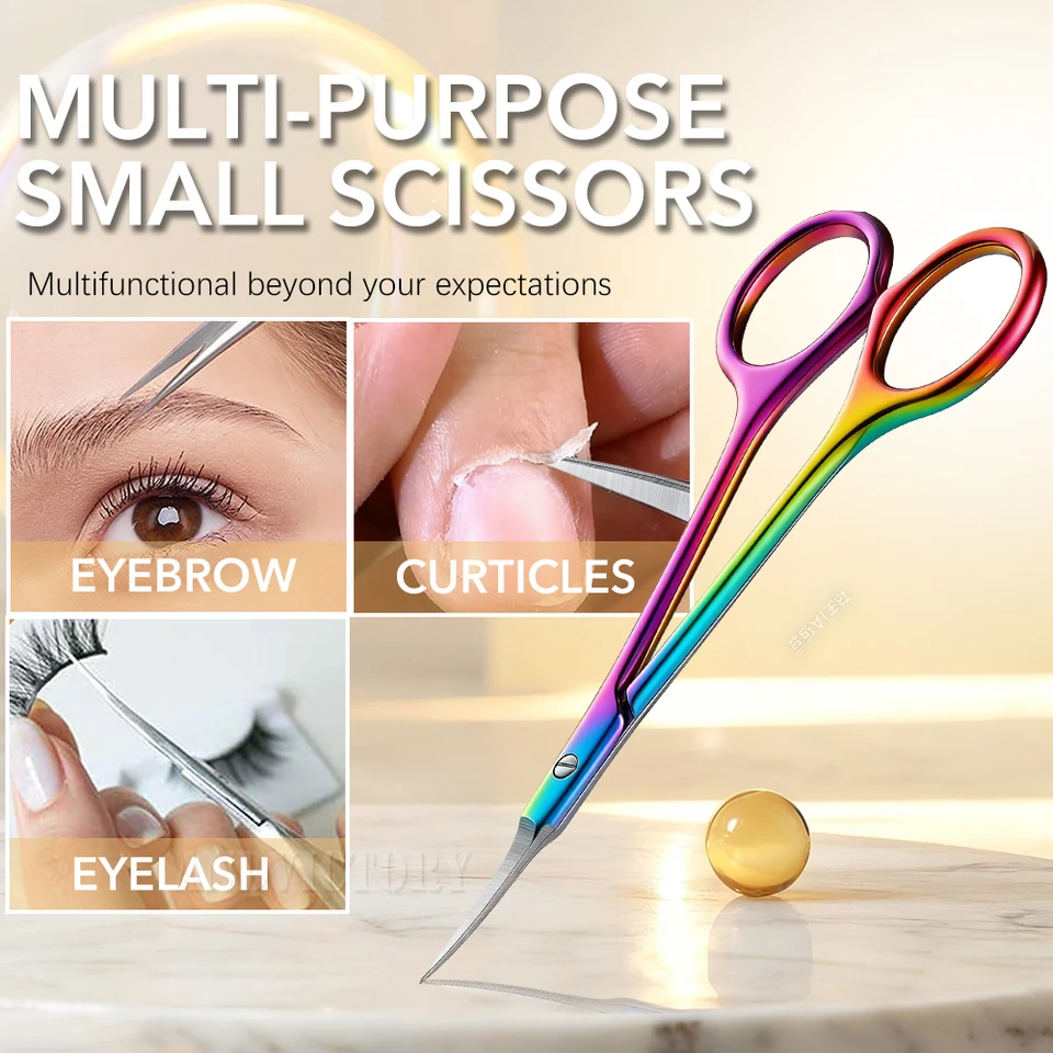 Tijeras de cutícula de acero inoxidable para remover piel muerta, clippers de uñas rusos, tijeras de manicura con punta curva 5