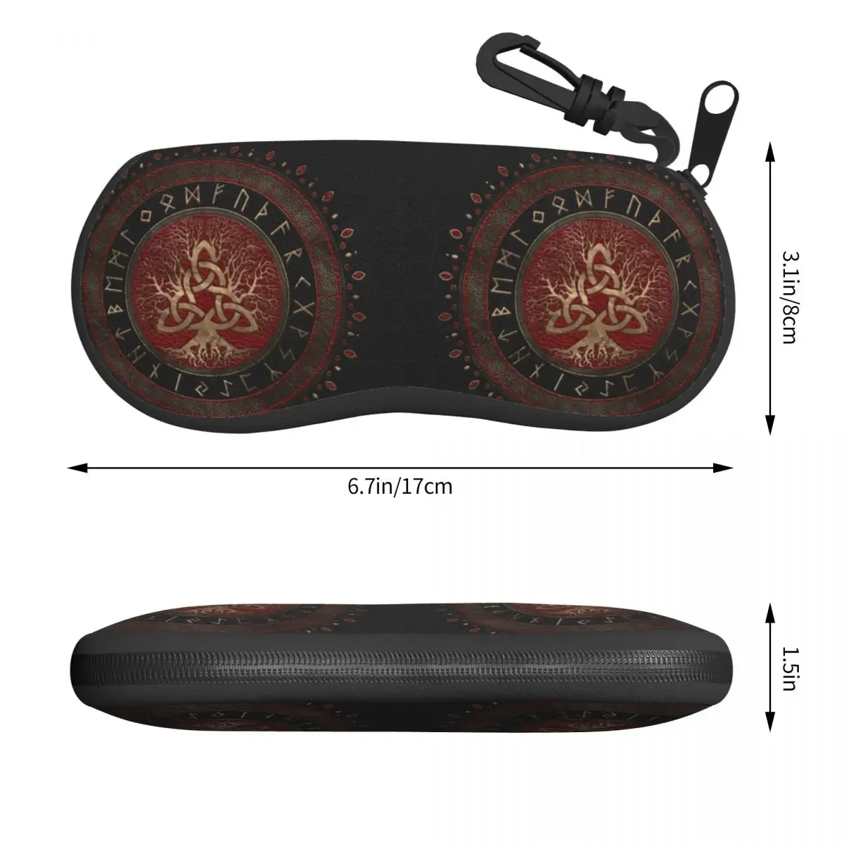 Tree Of Life With Triquetra Leather And Gold Shell Glasses Case  Norse Yggdrasil Eyeglasses Case Sunglasses Protector Box