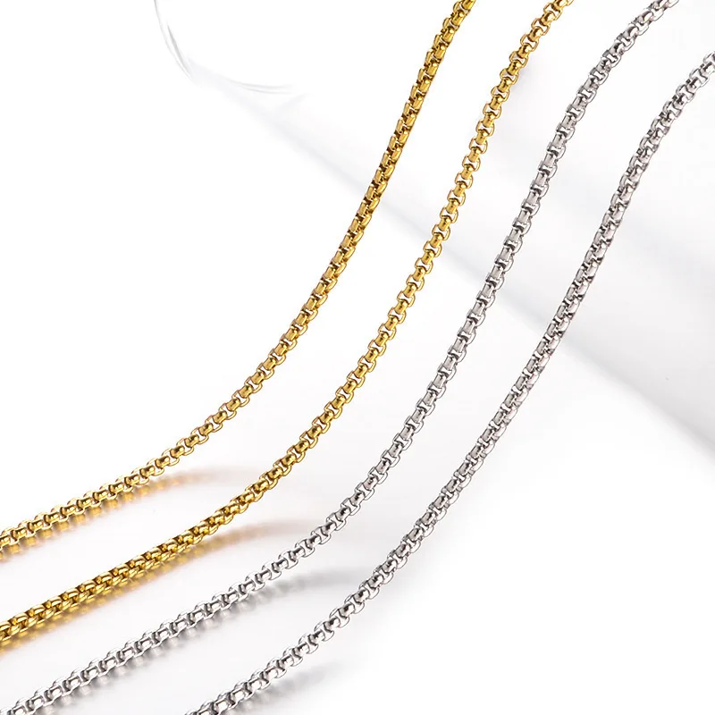 2/4 PCS 60CM/70CM 18K Gold platd Necklace Chains Stainless Steel Thin Chains For Men Jewelry Making DIY Necklace accessories