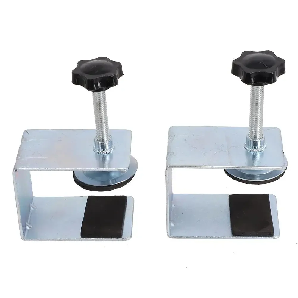 Ferramentas manuais de aço inoxidável para madeira, clipes de montagem, instalação frontal ajustável, novo, prata, 2PCs