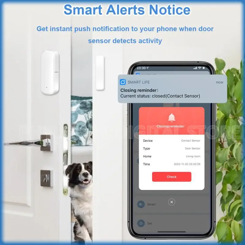 Tuya Smart Zigbee Deur Raam Sensor Smart Home Draadloze Deur Open Close Detectors App Afstandsbediening Alarm Werk Met Alexa Google Home