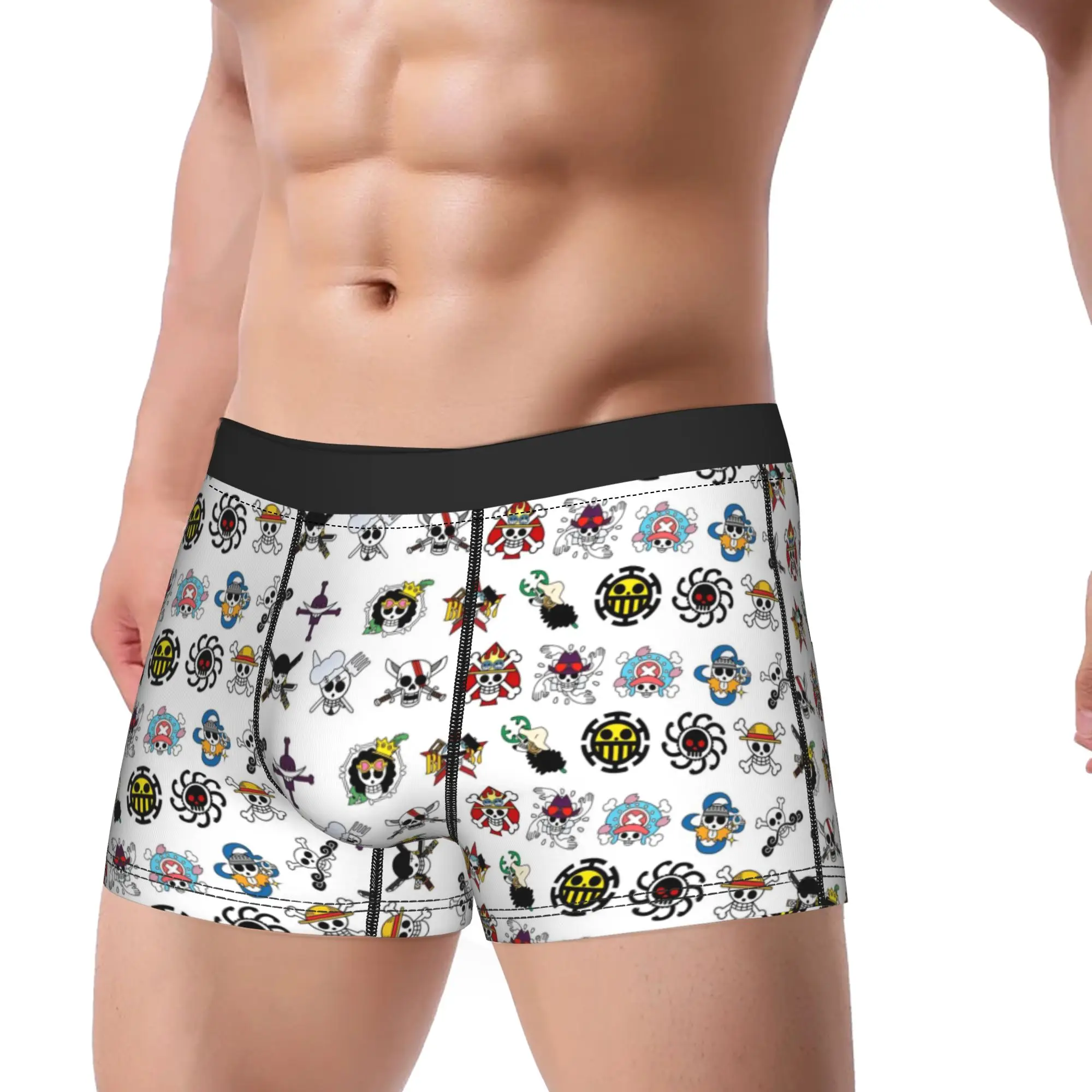 

Japan Anime Zoro Luffy Skull Men Underwear One Piece Boxer Briefs Shorts Panties Funny Breathable Underpants for Homme Plus Size