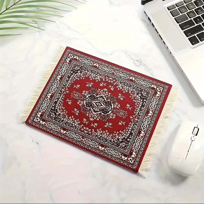 Persian Carpet Pattern Soft Mouse Pad, Non-Slip Rectangular Desk Mat, Durable Mousepad for Precise Control, Home Office