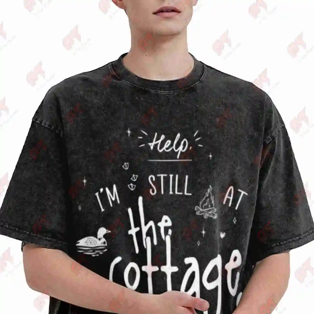Help I'M Still At The Cottage Heated Rivalry Ilya Rozanov Shane Hollander Vintage Washed Tee Pure Cotton T-Shirt