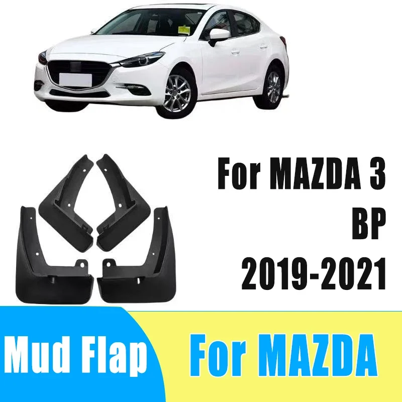 

4pcs Automotive Tire Mudguard Waterproof Prevent Mud Splashing Car Mud Flap Fender Trim Accessories For MAZDA 3 BP 2019-2021