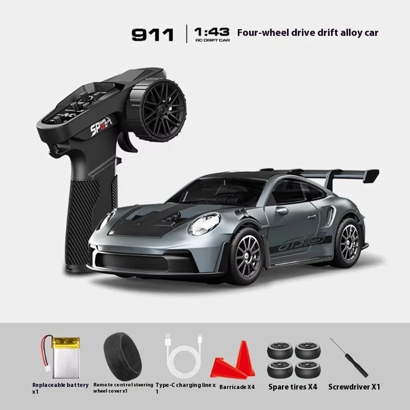 RC Car 1/43 4WD Metal Body Simulation Drift RC Car Electric Full Scale Remote Control Model with Gyroscope Boy Adult Toy Gift