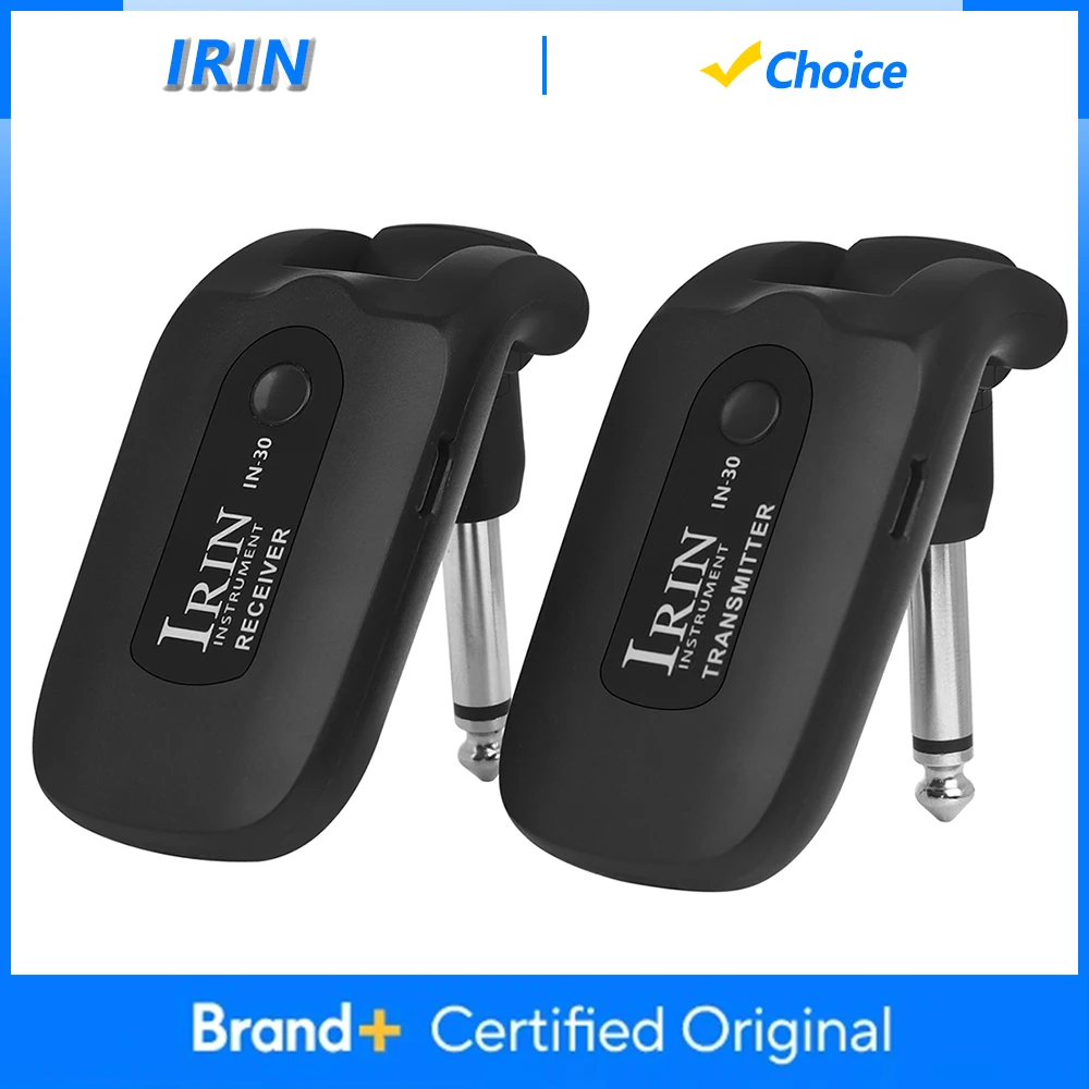 

IRIN IN-30 2,4 ГГц беспроводная гитарная система передатчик-приемник для электрогитары бас-усилитель перезаряжаемый 7-часовой срок службы батареи