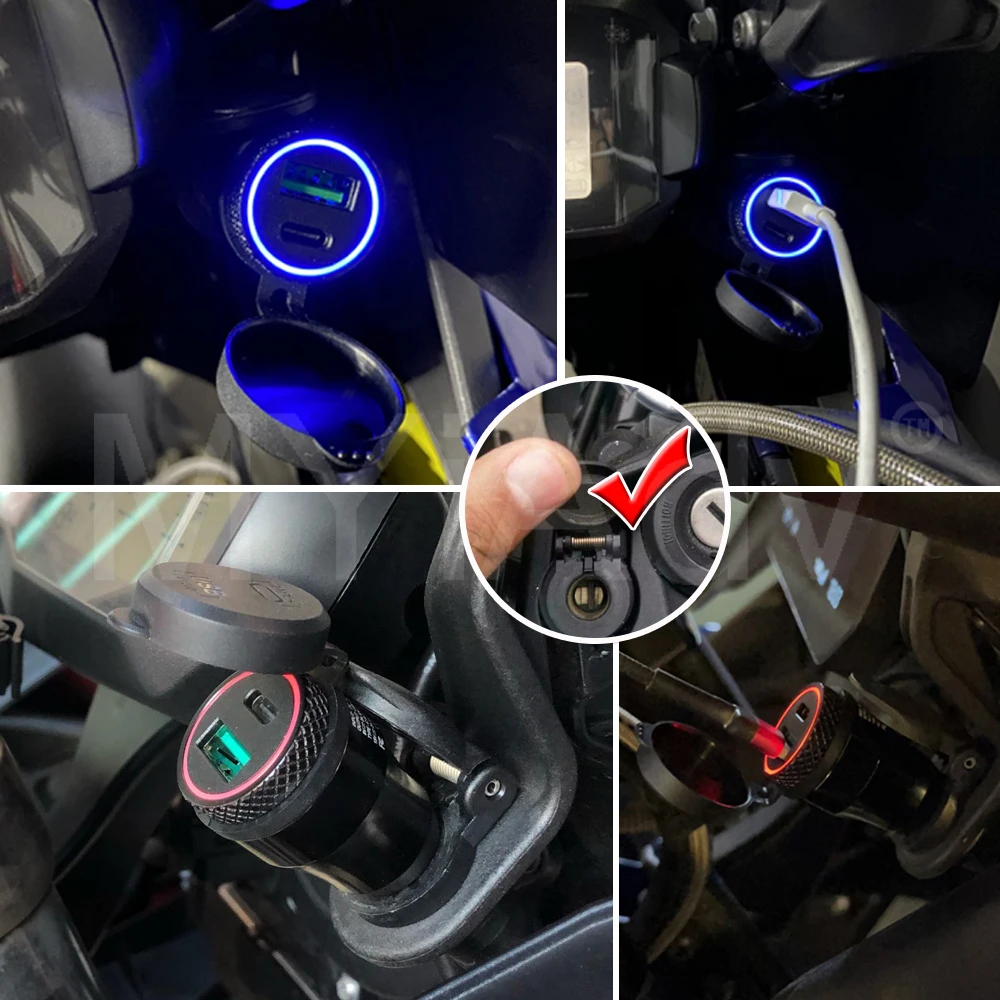 R1200GS Dual USB Charger With Switch R1200RT R1150RT Type-C Motorcycle Charger Accessories For BMW F800GS F800GT R1300GS ADV R12 - Image 6