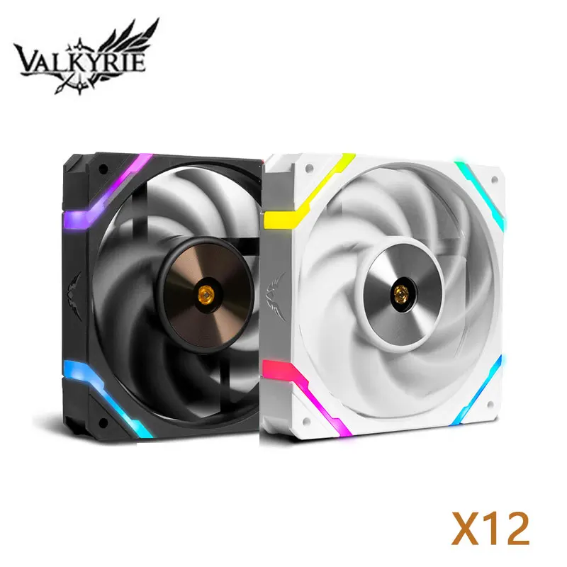 Valkyrie X12 Reverse ARGB White – Ventola PC 120mm, Flusso Inverso, PWM, 800-2150 RPM, Silenziosa