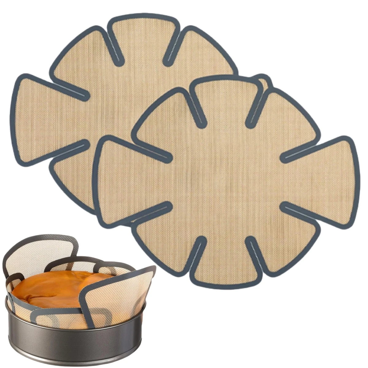 

Set of 2 Silicone Bread Loaf Pan Liners Baking Mats NonStick with Handles for Safe Heat Resistant Bread Baking