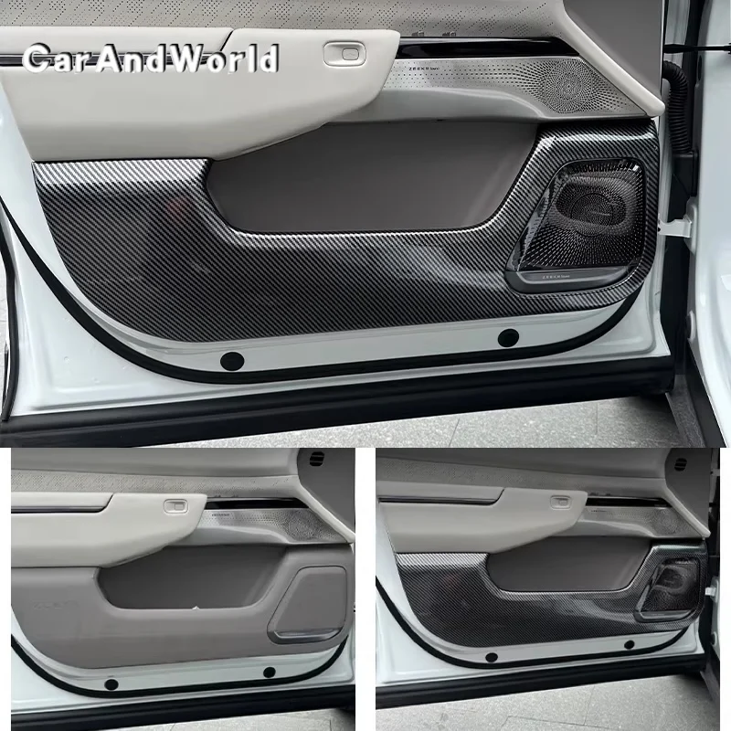

ABS Carbon Fiber For ZEEKER 7X 2025 2026 Inner Door Speaker Anti Kicks Gate Plate Cover Trims Protector Car Moulding Accessories