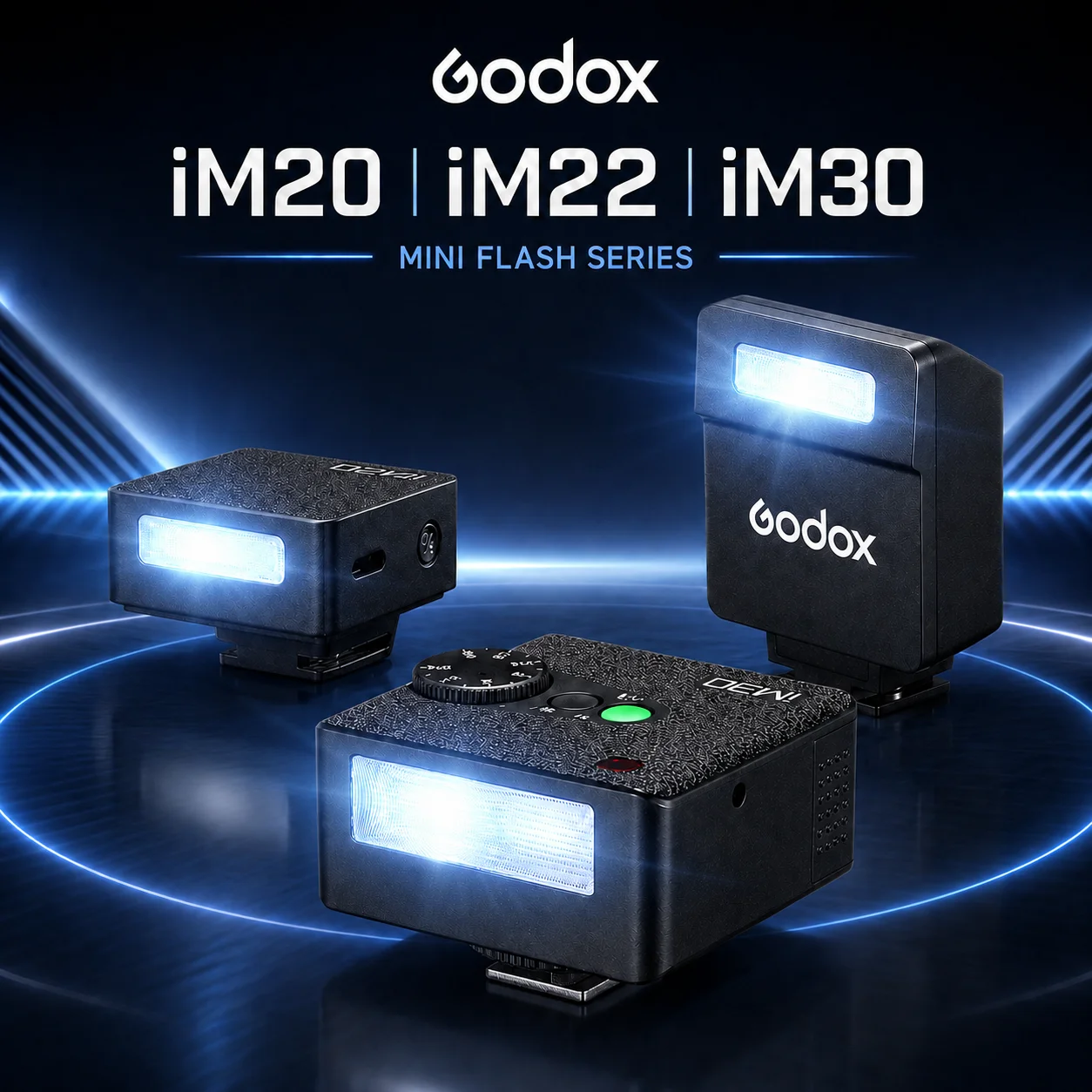 Flash de cámara Godox iM30 iM20 iM22 Mini GN 15 portátil iFlash para Canon Sony zv1 zve10 Nikon Panasonic Olympus Pentax Fuji