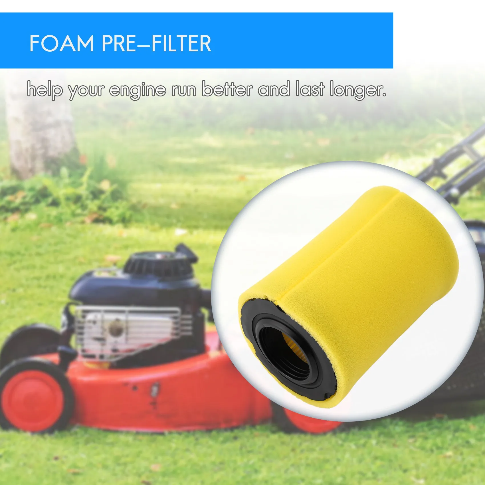 Wymienne filtry powietrza do kosiarek Briggs Stratton 796031   ( 591334   lub 594201 ) Plus 797704   Środek do czyszczenia pianki (2 szt.)