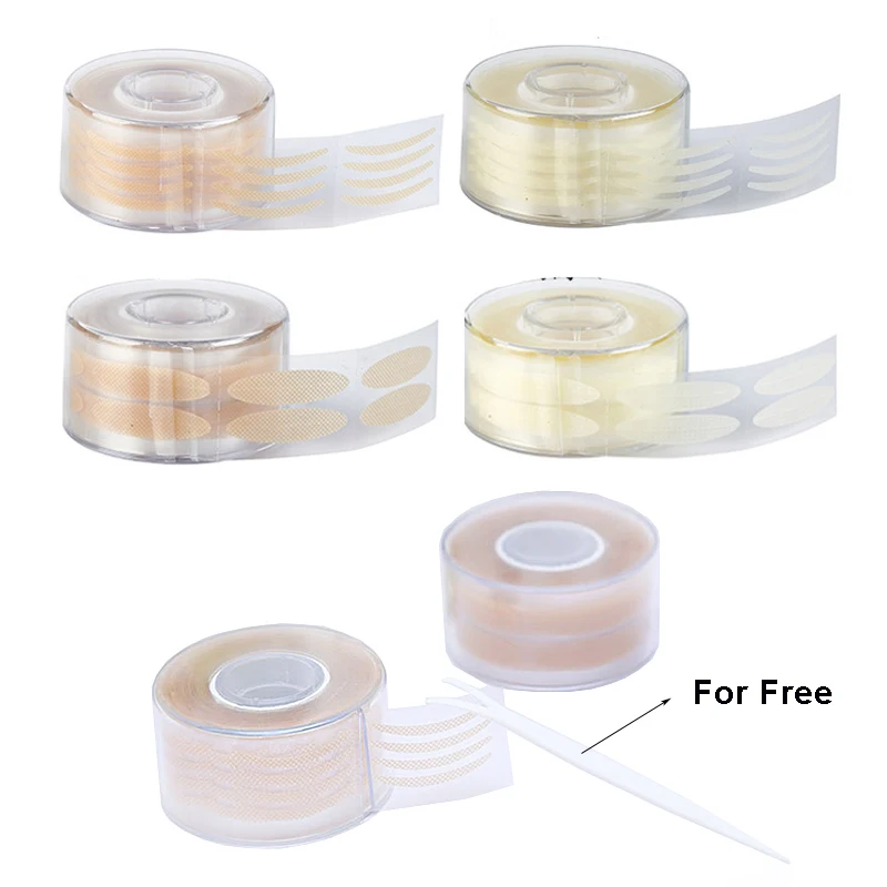 600 Pcs Eye Lift Strips Double Eyelid Tape Clear Gray Eyelid Stripe Big Eyes Invisible Double Fold Eyelid Sticker Makeup Tools