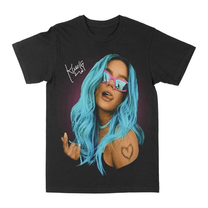 

Karol G _Big Face Graphic Printing Summer Luxury Brand Cotton Men's and Women's T-Shirts Short Sleeves Street Fashion Trend